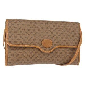 Authentic GUCCI Micro GG Supreme Shoulder Bag PVC Beige Gold 004 106 0146